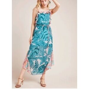 Farm Rio Anthropologie Culebra Ruffled Maxi Dress.